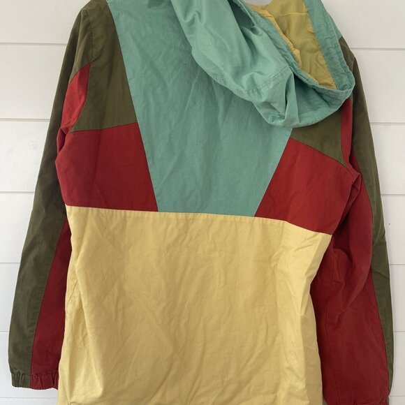 Dravus Colorblock Pullover Anorak Jacket | Small | Teal/Red/Olive/Yellow - Picture 2 of 3